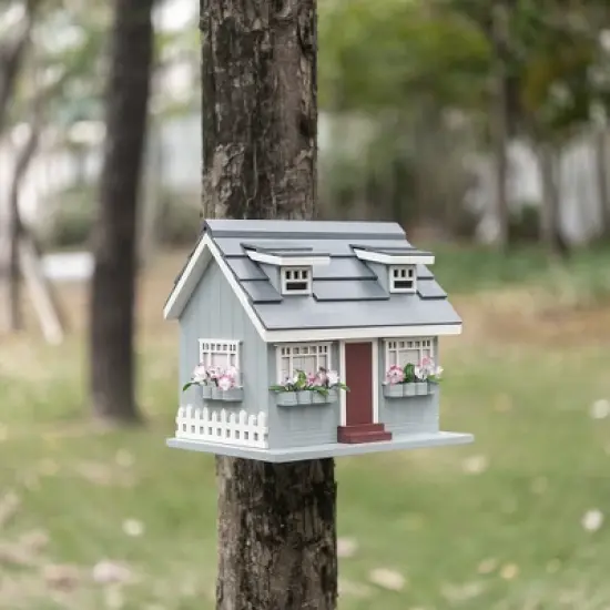 Vandue Outdoor Wooden Birdhouse - Ocean Bungalow Gray Roof image {7}
