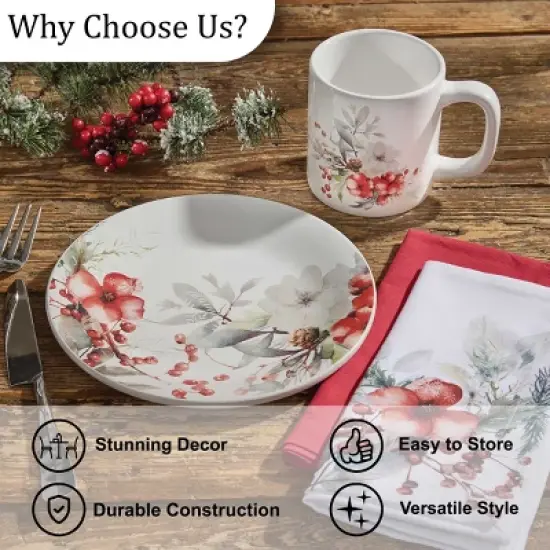 Split P First Snow Floral Red Mug Set Of 4 image {4}