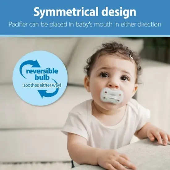 Dr. Brown's Advantage One-Piece Lightweight Silicone Pacifier Stage One, with one Glow-in-the-Dark Pacifier - 3pk image {4}