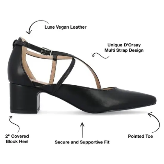 Journee Collection Womens Galvinn Crisscross Strap Pointed Toe Pumps image {7}