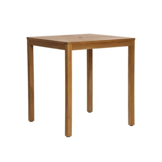 LuxenHome Outdoor Acacia Wood 37-Inch Counter Height 4-Person Dining Table Brown image {8}