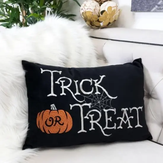 Halloween Ghost with Pumpkin Bucket Throw Pillow image {7}