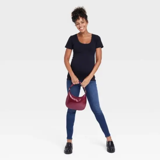 Over Belly Skinny Maternity Pants - Isabel Maternity by Ingrid & Isabel&trade; Blue image {3}