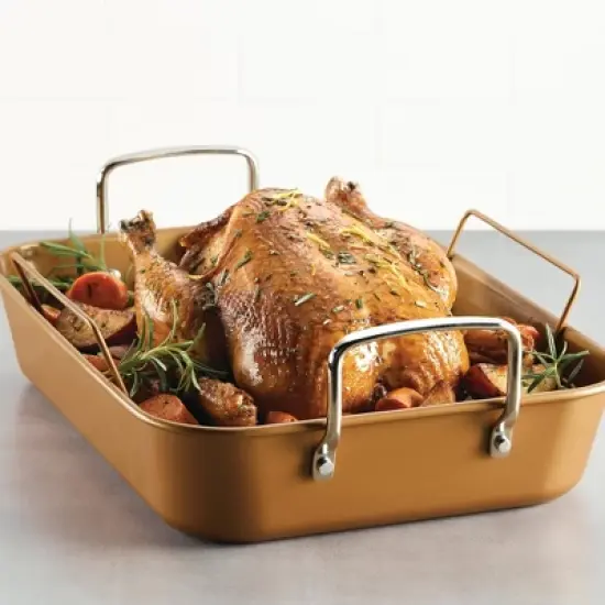 Ayesha Curry 11"x15" Copper Nonstick Roasting Pan image {8}