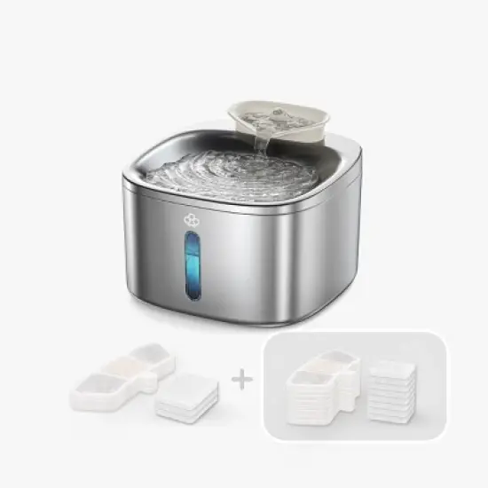 Oneisall PW03 Stainless Steel Cat Water Fountain &ndash; 3.5L/118oz, Quiet, Auto, w/11 Filters image {8}