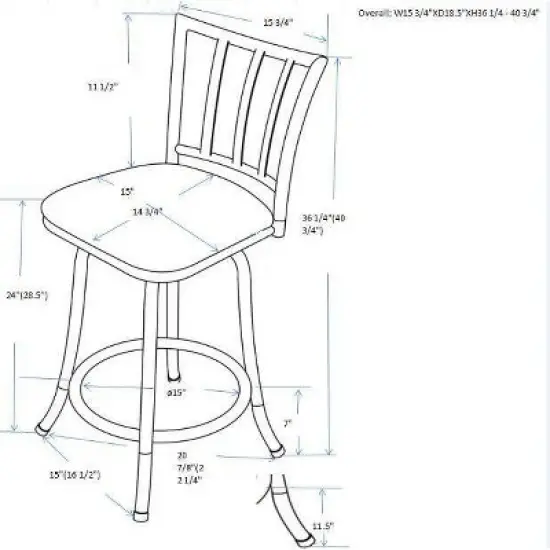 Robinson Adjustable Counter Height Barstool - Holli Furniture image {7}