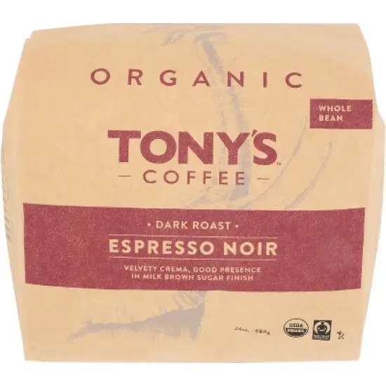 Tony&rsquo;s Coffee Whole Bean Noir Espresso - Case of 8 - 24 oz image {1}