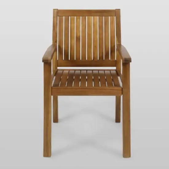 Wiloson 7pc Acacia Dining Set - Teak - Christopher Knight Home image {3}