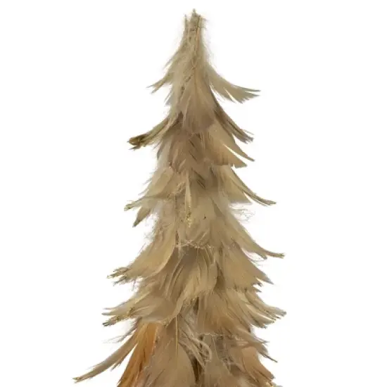 Northlight Feather  Layered Cone Tree Christmas Decoration - 19.5" - Moss Green and Brown image {3}