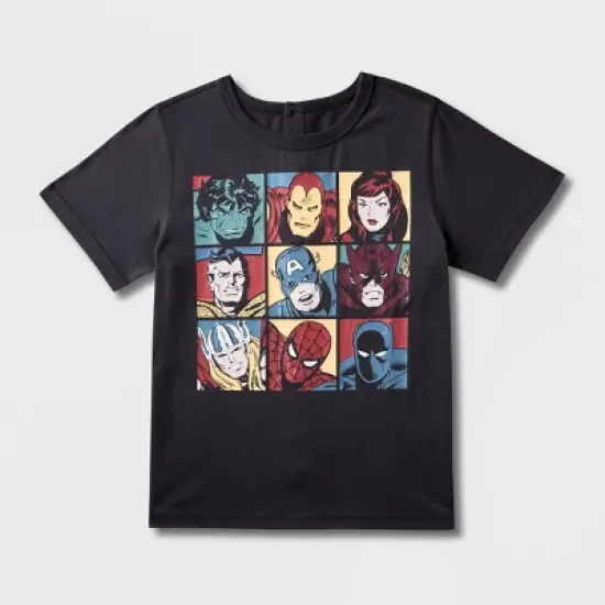 Boys' Marvel Avengers Adaptive Short Sleeve Graphic T-Shirt - Charcoal Gray  image {3}