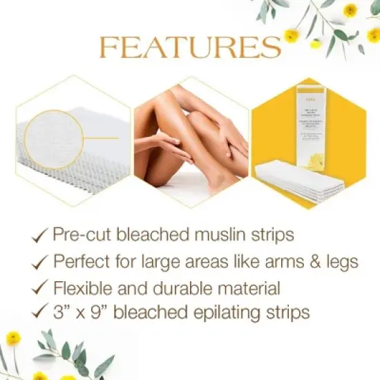 Gigi Bleached Muslin Epilating Strips 100 Piece - Large (PACK OF 2) image {3}