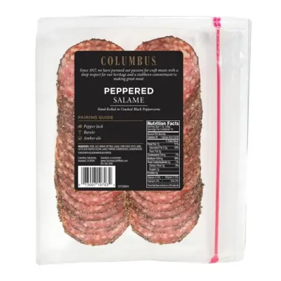 Columbus Peppered Salame Deli Meats - 10oz image {1}