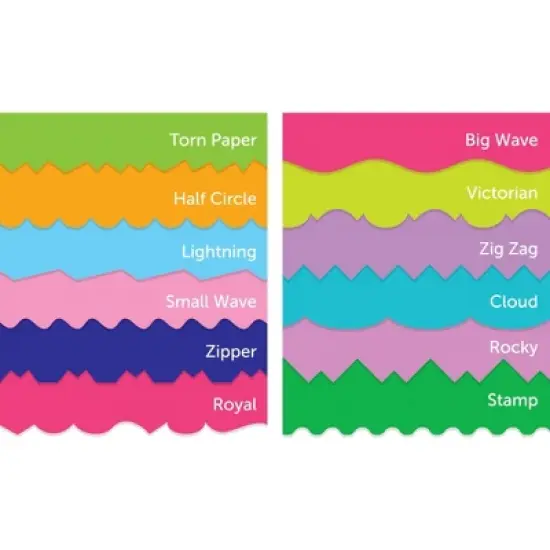 School Smart Paper Edger Scissor Set with Stand, Assorted Designs, Pack of 12 image {1}