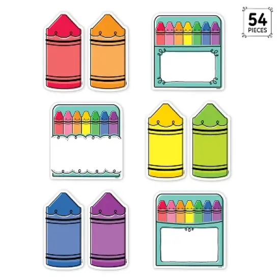 Creative Teaching Press&reg; Core Decor Doodle Crayons 6" Designer Cut-Outs, Pack of 54 image {1}