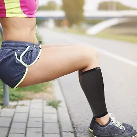 Copper Joe Calf Support Sleeves - Ultimate Copper for Legs Pain Relief- Footless Socks for Fitness, Running, & Shin Splints image {4}