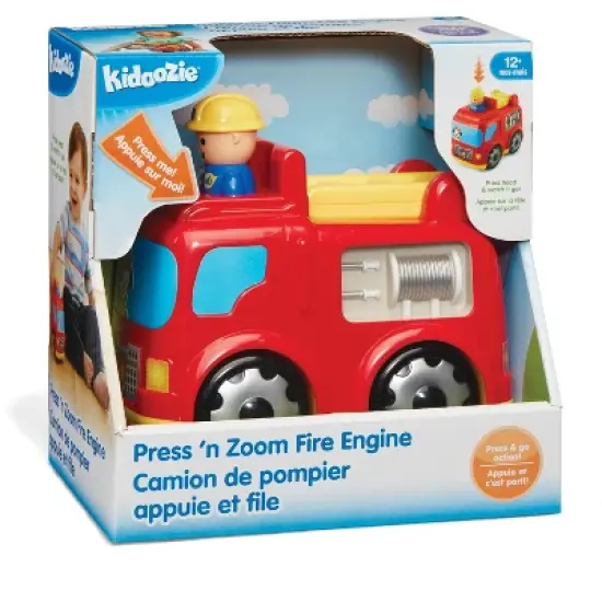 Kidoozie Press n Zoom Fire Engine, Toddlers ages 12 months and older image {5}