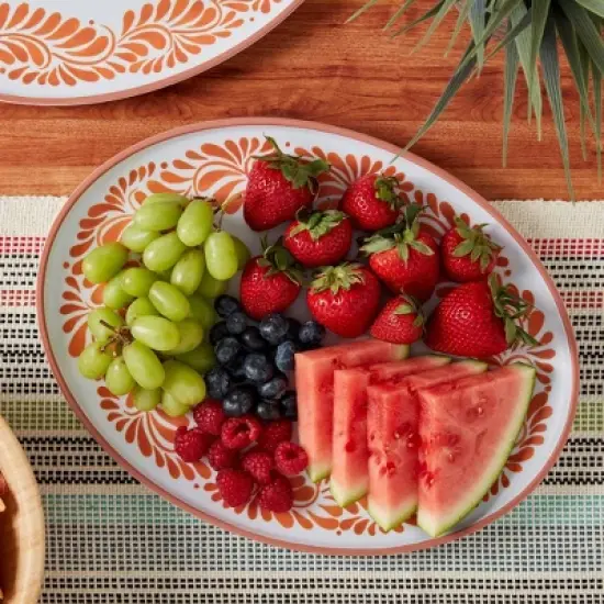 Infuse 2pc Melamine Oval Platter Set Orange image {2}