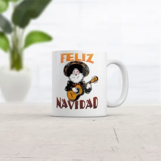 Crazy Dog Feliz Navidad Mug Funny Christmas Graphic Novelty Coffee Cup-11oz image {1}