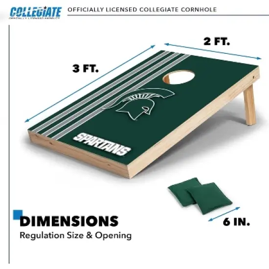 NCAA Michigan State Spartans 2'x3' Wood Cornhole Set image {5}
