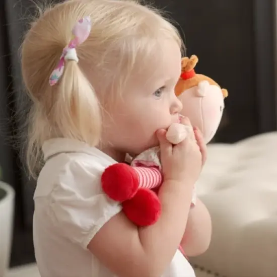 HABA Snug Up Roya - 10" Soft Doll with Fuzzy Red Pigtails and Embroidered Face image {4}