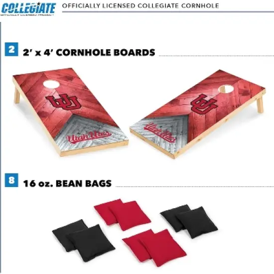 NCAA Utah Utes 2'x4' Wood Cornhole Set image {1}