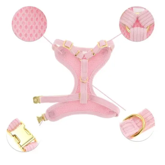 Unique Bargains Adjustable Dog Harness Pink 1 Set image {3}