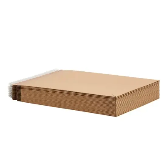 Juvale 25-Pack Stay Flat Rigid Mailers 9x11.5 with Self Adhesive Seal, 450 GSM Sturdy Brown Cardboard Envelopes image {9}