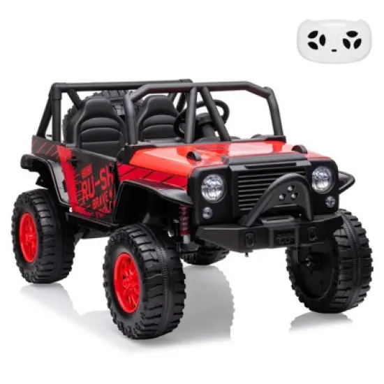 24V 2-Seater Kids Ride On Truck Car with Remote Control, Powered Electric Vehicles, 2WD Dual Motors Vehicle with LED Light Music for Boys and Girls image {7}