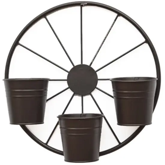 The Lakeside Collection Wagon Wheel Fence or Planter - Planter image {1}