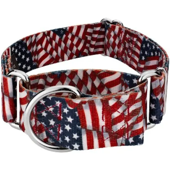 Country Brook Petz 1 1/2 Inch Patriotic Tribute Martingale Dog Collar image {7}