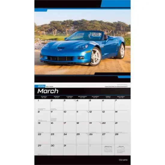 BrownTrout Corvette 2026 14"x24" Hanging Deluxe Wall Calendar Plastic-Free image {2}