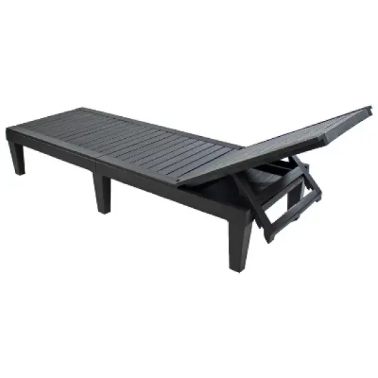 Sunnydaze 5-Position Adjustable Sun Lounger Polypropylene Resin - Black image {9}