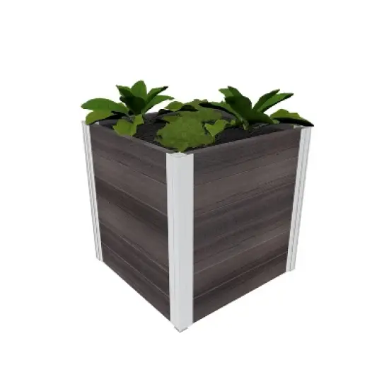 Vita 22" Wide Urbana Cube Square Planter Box Espresso image {2}