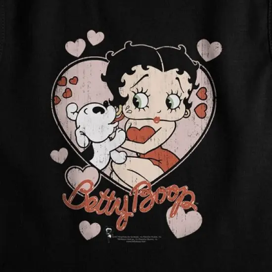 Women's Betty Boop Classic Kiss Sleeveless Crop Top Tank image {1}