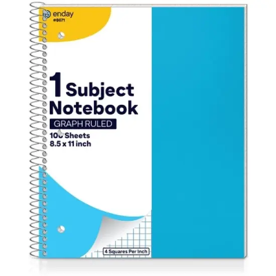 Enday Graph Paper Notebook 8.5 x 11 with Plastic Cover, 1 Grid Notebook, Graph paper spiral notebook, Graph notebook image {8}