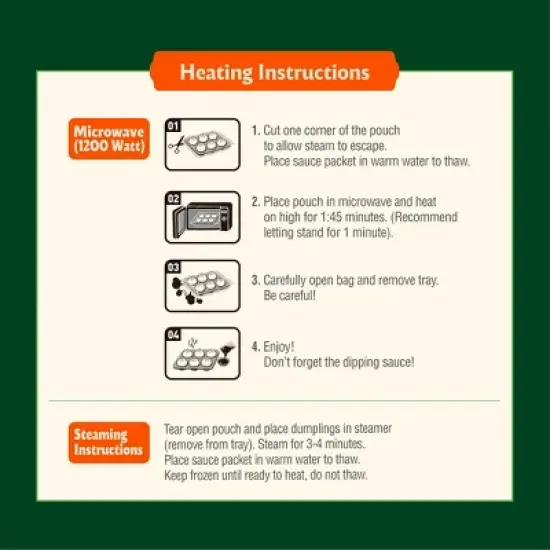 bibigo Frozen Chicken & Vegetable Steamed Dumplings - 6.6oz image {10}