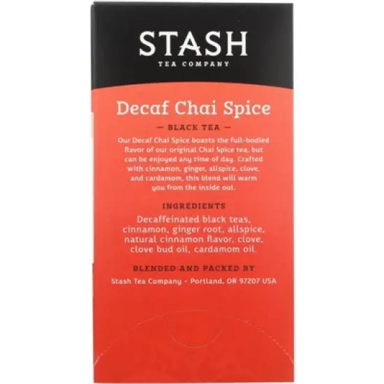 Stash Tea Decaf Chai Spice Tea - Case of 6/18 Bags image {3}
