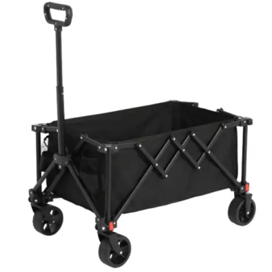 FATMOON Folding Wagon Cart with All Terrain Wheels & Adjustable Handle,360&deg; Smooth Mobility,Foldable Design for Camping,Shopping,Sports,Outdoor image {12}