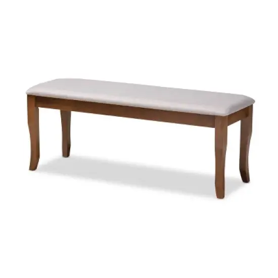 Cornelie Fabric Upholstered Wood Dining Bench - Baxton Studio image {8}