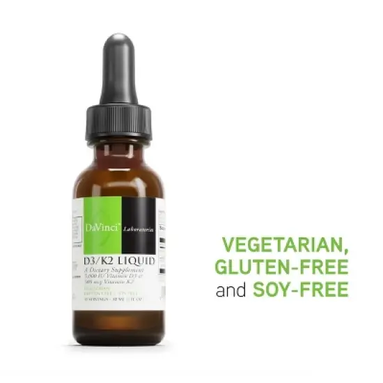 DaVinci Labs D3/K2 Liquid - Dietary Supplement to Support Bone Health, Calcium Balance and Cardiovascular Function* - 30mL image {4}