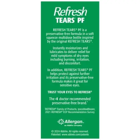 Refresh Tears PF Preservative Free Eye Drops - 0.33 fl oz/10mL image {11}