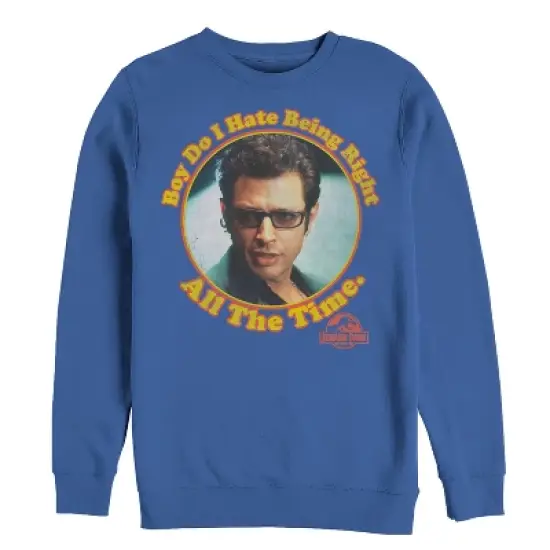 Men's Jurassic Park Dr. Malcolm Right all the Time Sweatshirt image {2}