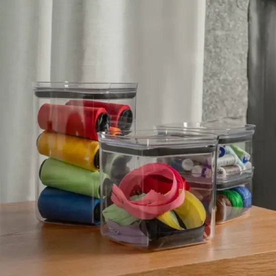 OU Airtight Food Storage Container 9.7 Cup, BPA Free, Clear Plastic Food Storage Container with Leak Proof Lid, Stackable Kitchen Organizer image {8}