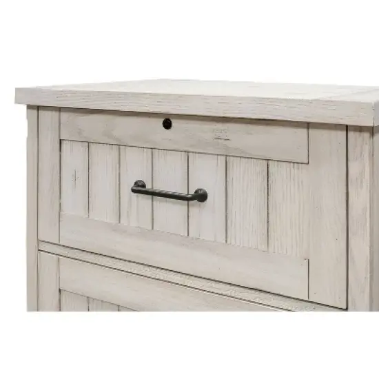 Avondale File with Locking Legal/Letter File Drawer Fully Assembled White - Martin Furniture image {2}