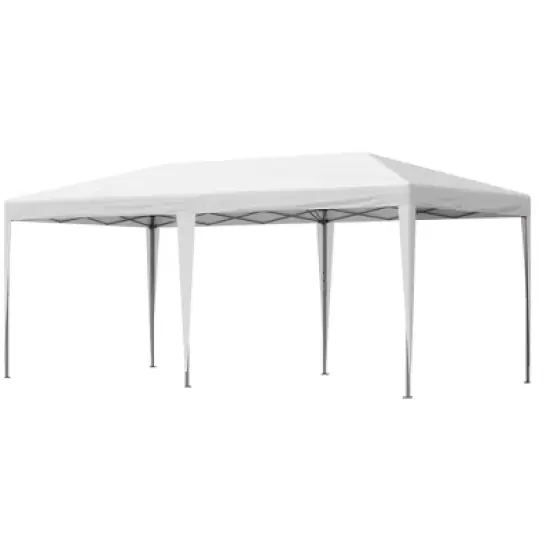 Outsunny 10' x 20' Pop Up Canopy with Sturdy Frame, UV Fighting Roof, Carry Bag for Patio, Backyard, Beach, Garden, White image {3}