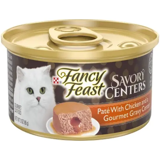 Purina Fancy Feast Savory Centers Pat&eacute; with Chicken and a Gourmet Gravy Center Wet Cat Food - 3oz/24pk image {3}