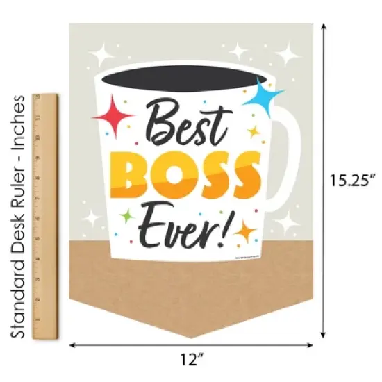 Big Dot of Happiness Happy Boss's Day - Outdoor Home Decorations - Double-Sided Best Boss Ever Garden Flag - 12 x 15.25 inches image {4}