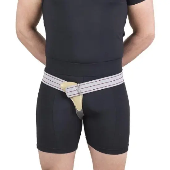 OTC Hernia Truss, Single Herniation, Inguinal Scrotal Treatment, Left or Right Side, Grey, Right image {4}