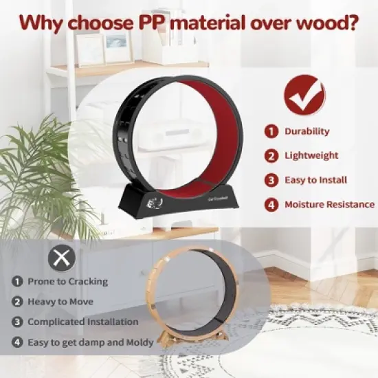 Sandinrayli Cat Treadmill Wheels for Indoor Cats, Black image {6}