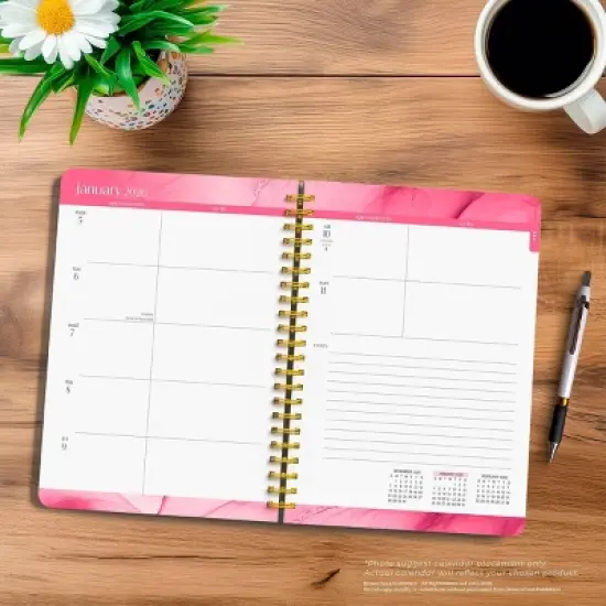 BrownTrout Crackled Blush 2026 6"x7.75" Desk Planner Foil Stamped Cover image {4}